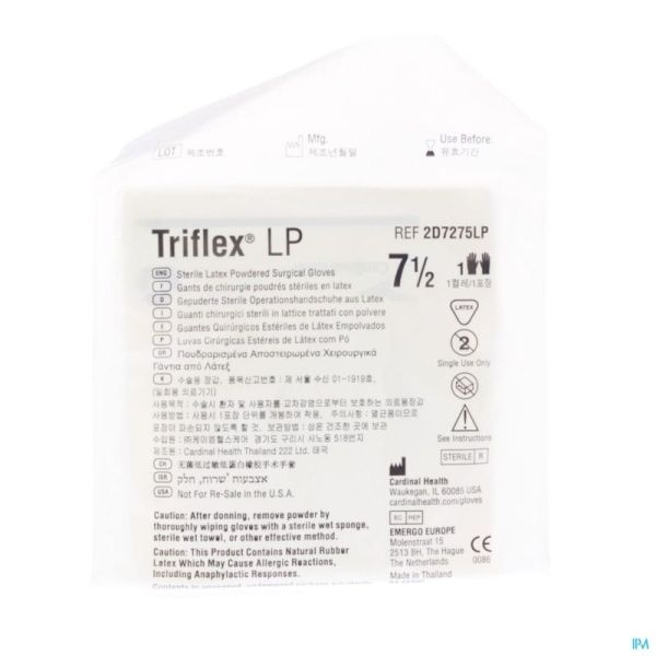 Triflex Gants Chir.latex +pdr Ster 7,5 Paire