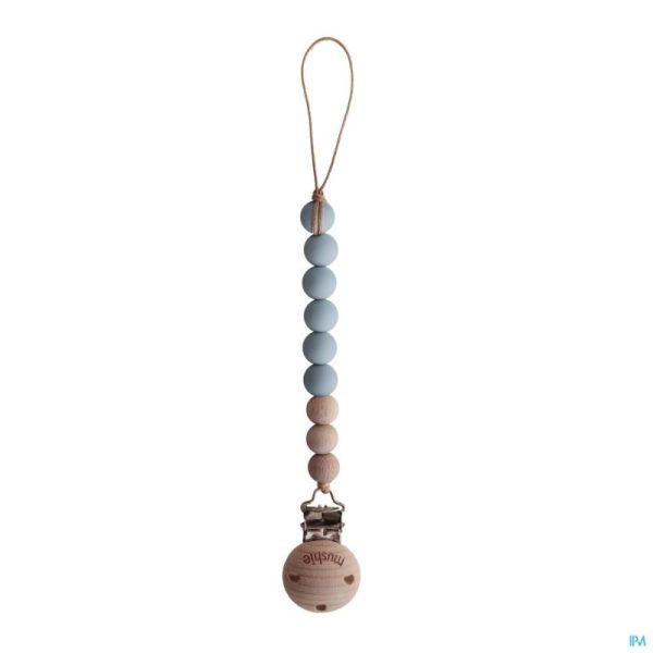 Mushie Attache Tetine Baby Blue