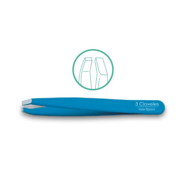 3 claveles pince a epiler crabe (bleue turq.) 9cm