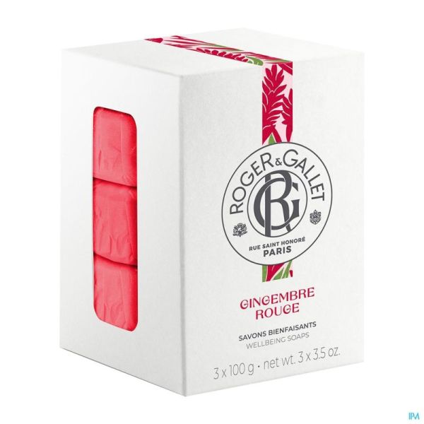 Roger&gallet Gingembre Rouge Boite 3 Savons 100g