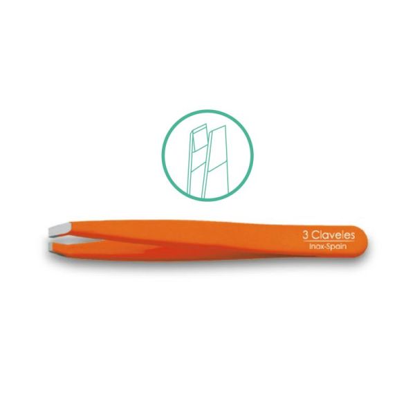 3 claveles pince a epiler biais (orange) 9cm 80176